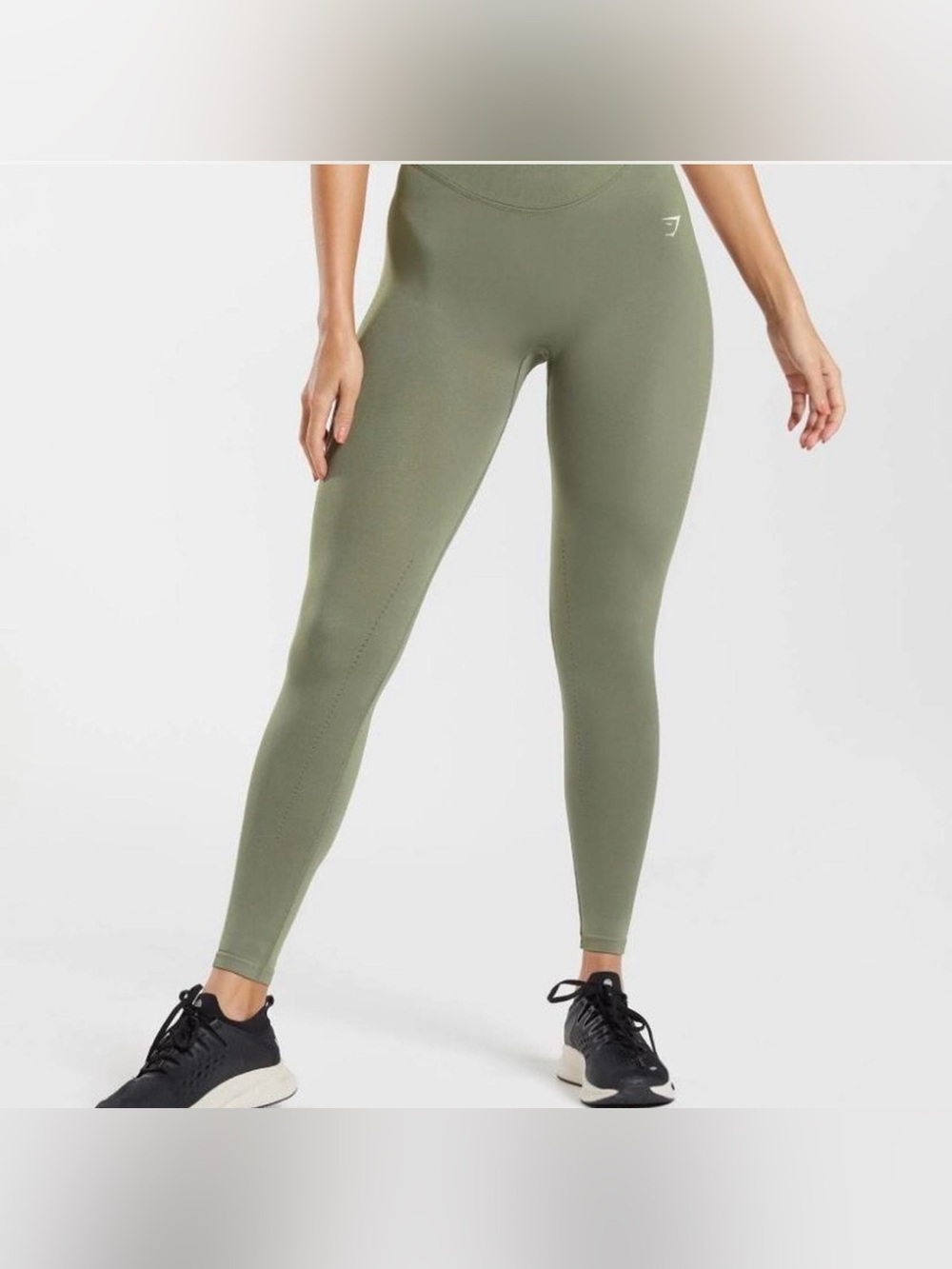 🦈 LIKE NEW Gymshark Sweat Seamless Leggings - Dusty Olive (?) - Sz Medium